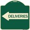 Signmission Deliveries With Left Arrow Heavy-Gauge Aluminum Architectural Sign, 18" x 18", G-1818-24363 A-DES-G-1818-24363 - alternate 1